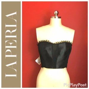 LA PERLA Black Woven Bustier Corset ** NWT **